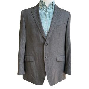 Banana Republic Men's Grey Wool Modern Fit Pinstripe Two‎ Button Blazer Size 44R